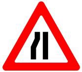 הכביש הולך וצר מצד
ימין או מצד שמאל,
בהתאמה.