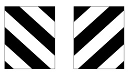 מעבר צר או מכשול:
הוצב התמרור בצד אחד
של הדרך בלבד, פירושו
מכשול באותו צד של
הדרך. הקוים
האלכסוניים מוטים
מטה כלפי מרכז הנתיב
הסמוך.