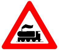 מפגש מסילת ברזל.
הוצב מתחתיו תמרור
126 עם חצים, תתכן
תנועת רכבות בשני
הכוונים.