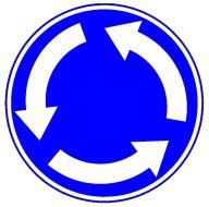 מעגל תנועה:
תן זכות קדימה לתנועה
החוצה את דרכך במעגל
התנועה או במסילה.
עבור את מעגל התנועה
מצידו הימני.