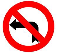 אסורה הפניה ימינה או
שמאלה, בהתאמה,
בפניה הקרובה.