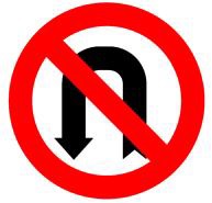 אסורה פנית פרסה
לימין או לשמאל,
בהתאמה, בפניה
הקרובה.