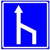 שינוי במספר הנתיבים:
מספר הנתיבים בכביש
הולך וקטן, מימין או
משמאל, בהתאמה.