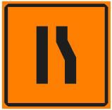 הכביש הולך וצר מצד
ימין או מצד שמאל,
בהתאמה.