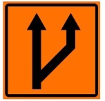 שינוי במספר הנתיבים:
מספר הנתיבים בכביש
הולך וגדל, מימין או
משמאל, בהתאמה.