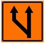 שינוי במספר הנתיבים:
מספר הנתיבים בכביש
הולך וגדל, מימין או
משמאל, בהתאמה.