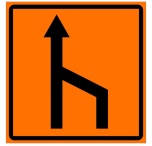 שינוי במספר הנתיבים:
מספר הנתיבים בכביש
הולך וקטן, מימין או
משמאל, בהתאמה.