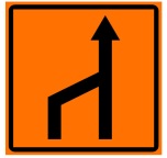 שינוי במספר הנתיבים:
מספר הנתיבים בכביש
הולך וקטן, מימין או
משמאל, בהתאמה.