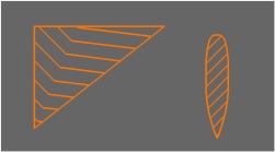 איי תנועה )בצורות
שונות(, מסומנים על
הכביש בצבע כתום:
אסור לעבור, לעצור או
לחנות עליהם.